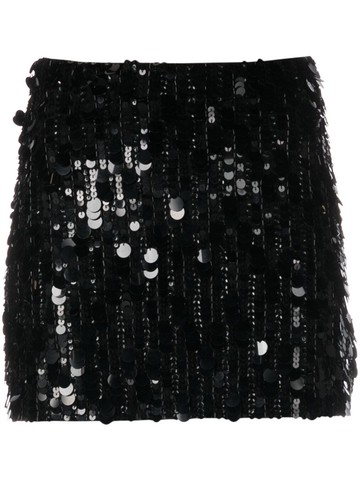 P.A.R.O.S.H. - sequin-embellished miniskirt - women - PVC/Elastane/Polyamide/Polyamide/Elastane - S - Black
