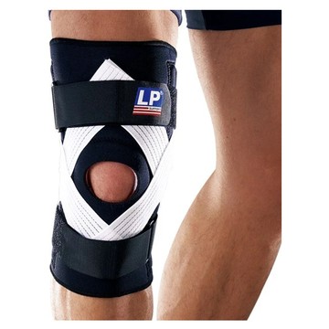 LP SUPPORT 穩定型彈簧膝關節護具  XL  黑色 + 白色  1個