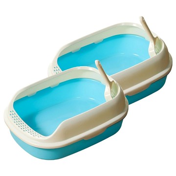 寵物夢工廠 半封閉糖果貓砂盆  天藍色  40 x 29 x 13.5cm  2個