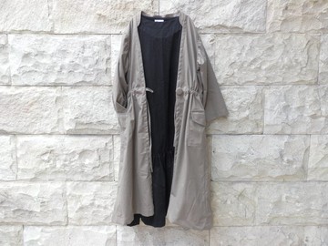 棉帆布/長外套/灰