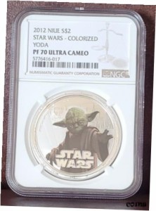 アンティークコイン コイン 金貨 銀貨 Star Wars NGC PF NIUE 1oz Silver YODA Colorized Ultra Cameo