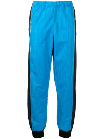 Marine Serre - satin-finish track pants - men - Polyester/Polyamide/Recycled Polyester - L - Blue