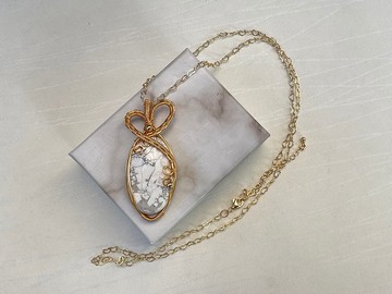 220931 wire wrapping 白松石 銅線 繞線 吊墮