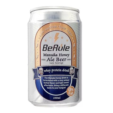【10%點數回饋】BeRule 非酒精麥蘆卡蜂蜜愛爾啤酒口味乳清蛋白飲 330毫升 X 24入