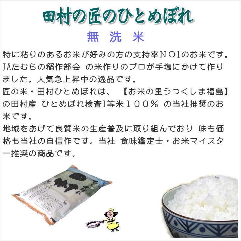 福島県田村産 無洗米 ひとめぼれ 5kg 令和5年産