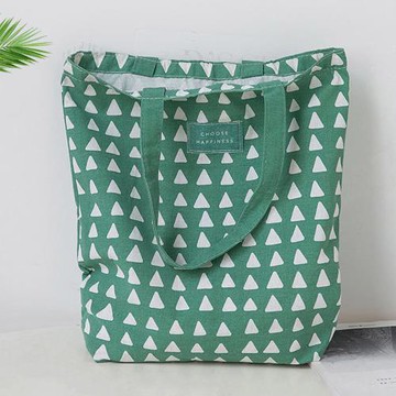 E.City_文青風棉麻單面環保購物收納袋