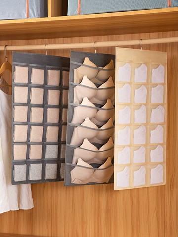 內衣收納掛袋門后收納神器宿舍懸掛式內褲墻布藝衣柜租房儲物袋子