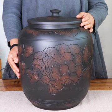 壺西子 云南建水紫陶茶葉罐普洱茶存茶密封罐七子餅大號散茶米缸