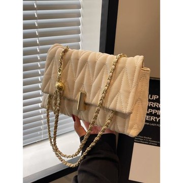 高級感包包女2025新款簡約休閑單肩包春夏時尚菱格鏈條斜挎小方包