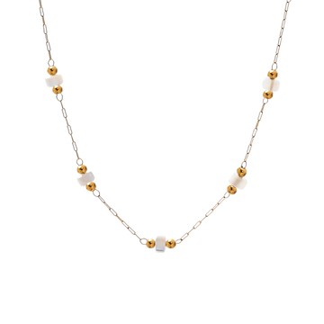 [鋼飾] 霧隱珠光鎖骨鍊 / Misty Pearl Glow Necklace