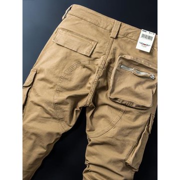 YEZOE彈力美式六個兜工裝褲潮牌寬松直筒男士休閑褲子25秋冬新款