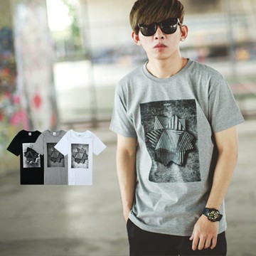 【NB0553J】立體感加厚印刷幾何圖騰 短T(CS7514)