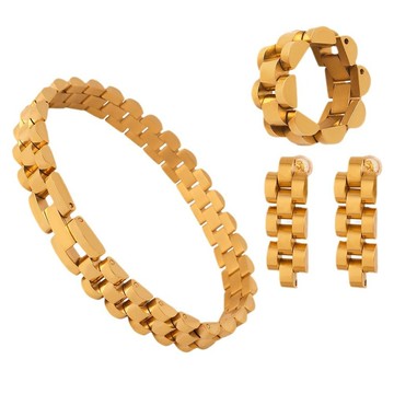 宏雲Hongyun- Xyx-西太后個性小眾時尚簡約飾品幾何手錶帶設計鈦鋼鍍金百搭首飾套裝