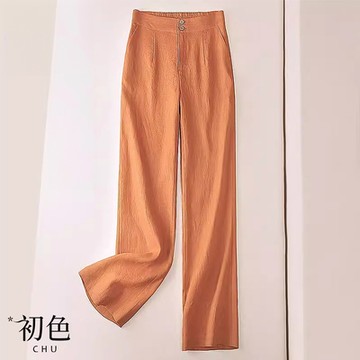 初色  棉麻風純色透氣寬鬆鬆緊腰寬褲長褲-3款任選-30181(M-3XL可選現貨+預購)