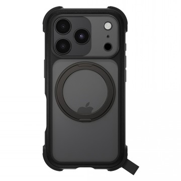 MAGEASY Odyssey Stand M 超軍規防摔磁吸支架手機殼  皮革墨岩  iPhone 18 Pro/17 Pro