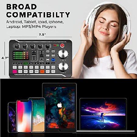 Prisciliano Podcast equipment bundle. Audio Interface with condenser microphone ＆ accesories: Sound Card Mixer. Podcast Studio equipment for Live Str