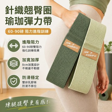 ✨臺灣出貨✨【入門進階】針織翹臀圈 瑜珈彈力帶【60-90磅】瑜伽拉力帶 伸展帶 翹臀圈 瑜珈 健身 彈力圈 練腿拉力