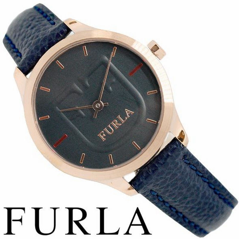 FURLA ローズゴールド ネイビー 時計