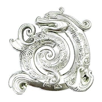 財神小舖 祥龍聚福 線香座 小 轉運銀 品味生活  4.5 x 3.8 x 0.8cm