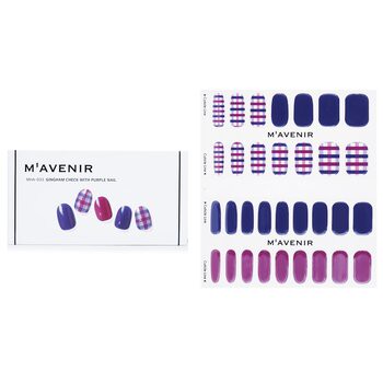 Mavenir Mavenir 指甲貼 (圖案) - # Gingham Check With Purple Nail 32pcs-美容工具