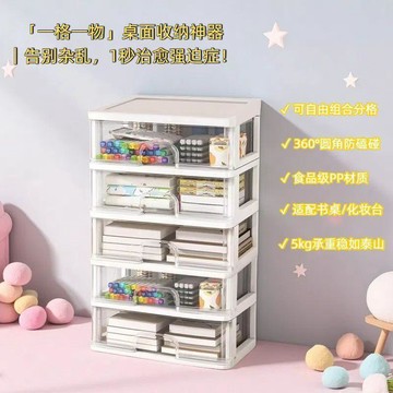 🔥臺灣出貨🔥桌面收納整理透明文具化妝品抽屜式多層雜物宿舍收納盒置物架