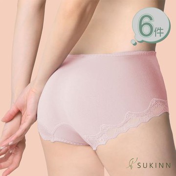 【素肌良品】蕾絲包臀莫代爾石墨烯天絲棉抑菌(中低腰)內褲(6件組SJ80053)