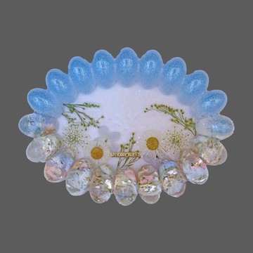 夏日漣漪雛菊押花置物碟