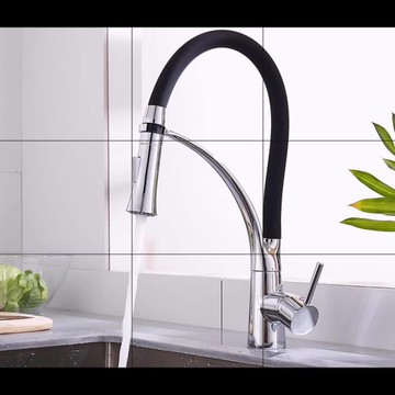 洗菜盆水龍頭彩色萬向水龍頭矽膠橡皮管冷熱水槽廚房龍頭{鑫弘-工葉電器}可開發票