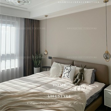 優樂悅~意大利真皮床現代簡約輕奢皮床雙人床主臥1.8米北歐意式極簡婚床