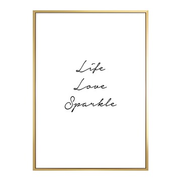 簡愛 Life Love Sparkle 裝飾畫  70 x 50cm  金色