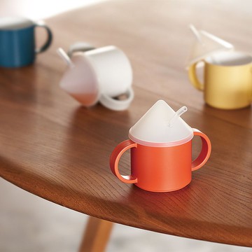 【Tak】Kids Dish 防摔雙把手水杯/ 吸管杯蓋組合
