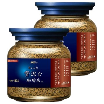 AGF 微奢華咖啡店 咖啡罐 藍紅標 經典贅沢  80g  1入  2罐