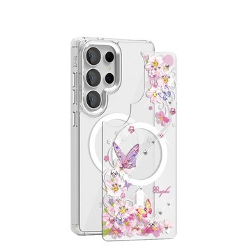 Samsung S26/S25/S24系列 可拆式磁吸片材彩鑽手機殼-迷蝶香