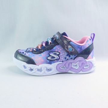 Skechers 303261LNVMT 買鞋送襪 S LIGHTS 中童 燈鞋 心形寶石 海軍藍【iSport愛運動】