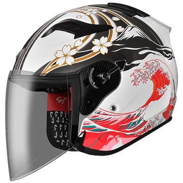 【新品訂購】Astone DJR BM1 白紅 令和  3/4罩安全帽【新品訂購非現貨/配合原廠出貨急用者請勿訂購】