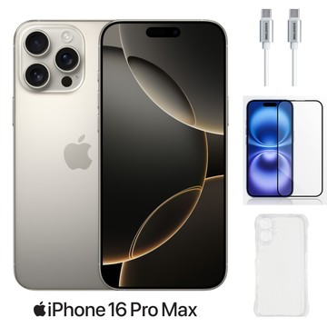 APPLE iPhone 16 Pro Max 256G (原色鈦金屬)【超值配件組】
