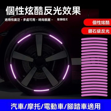 【臺灣出貨】汽車車輪反光警示通用輪胎改裝車身防擦防刮蹭膠條裝飾反光貼