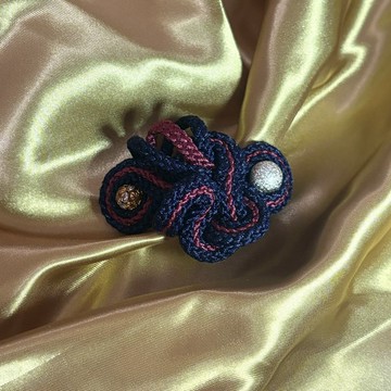 胸針 花飾 可當飾品的人術作品 日本傳統組紐 純手工 獨一無二