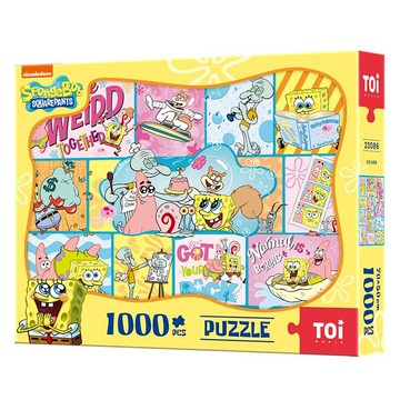TOi圖益 歡樂比奇堡 海綿寶寶正版授權 1000片拼圖 成人DIY治癒玩具桌遊動漫卡通IP