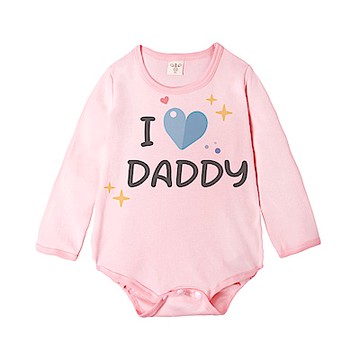 baby童衣 英文印花 粉色長袖包屁衣 66330