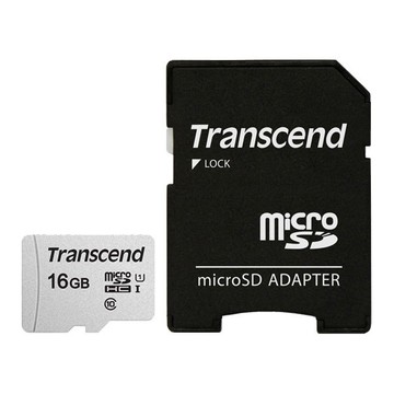 Transcend創見 16GB microSD記憶卡 TS16GUSD300S-A (NOD)