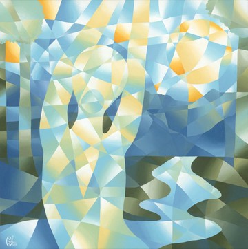 女性抽象繪畫 洞悉光旅 Woman Abstrac - A Visionary Passage