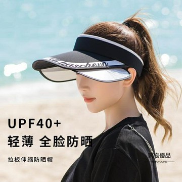 太陽帽女防曬遮臉防紫外線空頂大檐遮陽帽子薄款夏天騎車出游百搭【聚物優品】