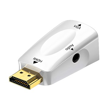 Bravo-U HDMI公 to VGA母 白色鍍金轉接頭 ABS材質  單一商品  2個
