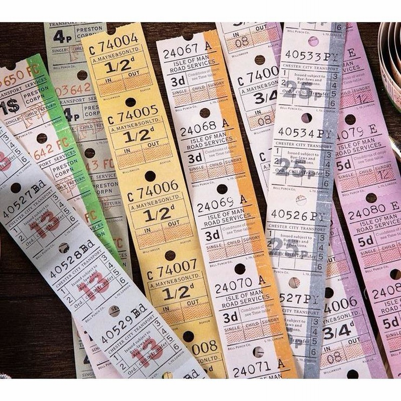 シール ステッカー 切符風 チケット風 ロール 切り取り アレンジ