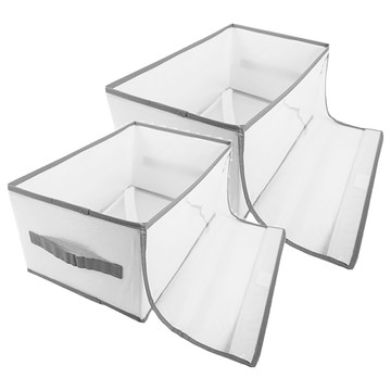 Reddot 紅點生活 防塵衣物分隔收納盒 升級加蓋款 無格  白色/透明色  2個