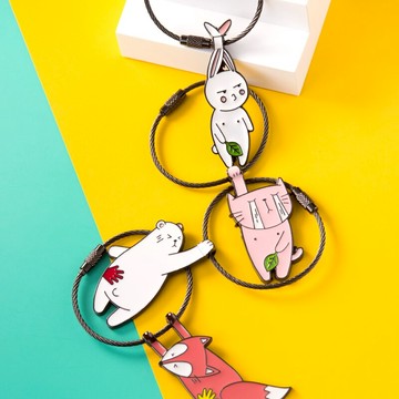 創意鋼絲繩鑰匙扣包掛件個性可愛男女情侶一對簡約汽車鏈鎖匙圈環