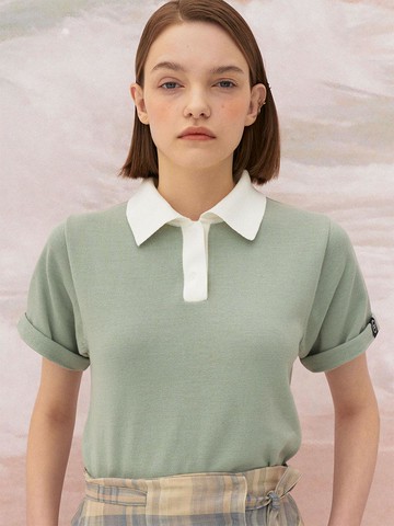 5S Organic - cotton Knit top - Green