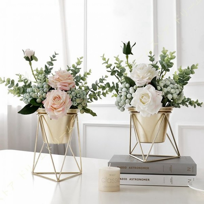 造花 枯れない花 金枠飾り スタンド付 花束 アートフラワー フラワー ローズバスケット アレンジ 花 誕生日 プレゼント 女性 女友達 彼女 母 結婚祝い おしゃれ 通販 Lineポイント最大get Lineショッピング