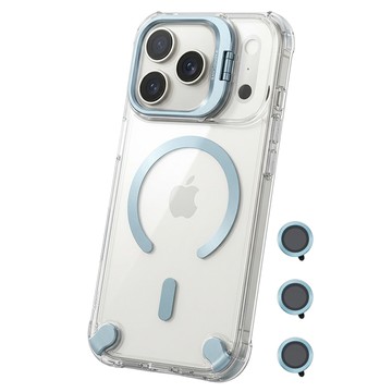 Bebehome 晶透磁吸防摔手機殼 支援MagSafe 附鏡頭貼3個  藍色  iPhone 17 Pro Max